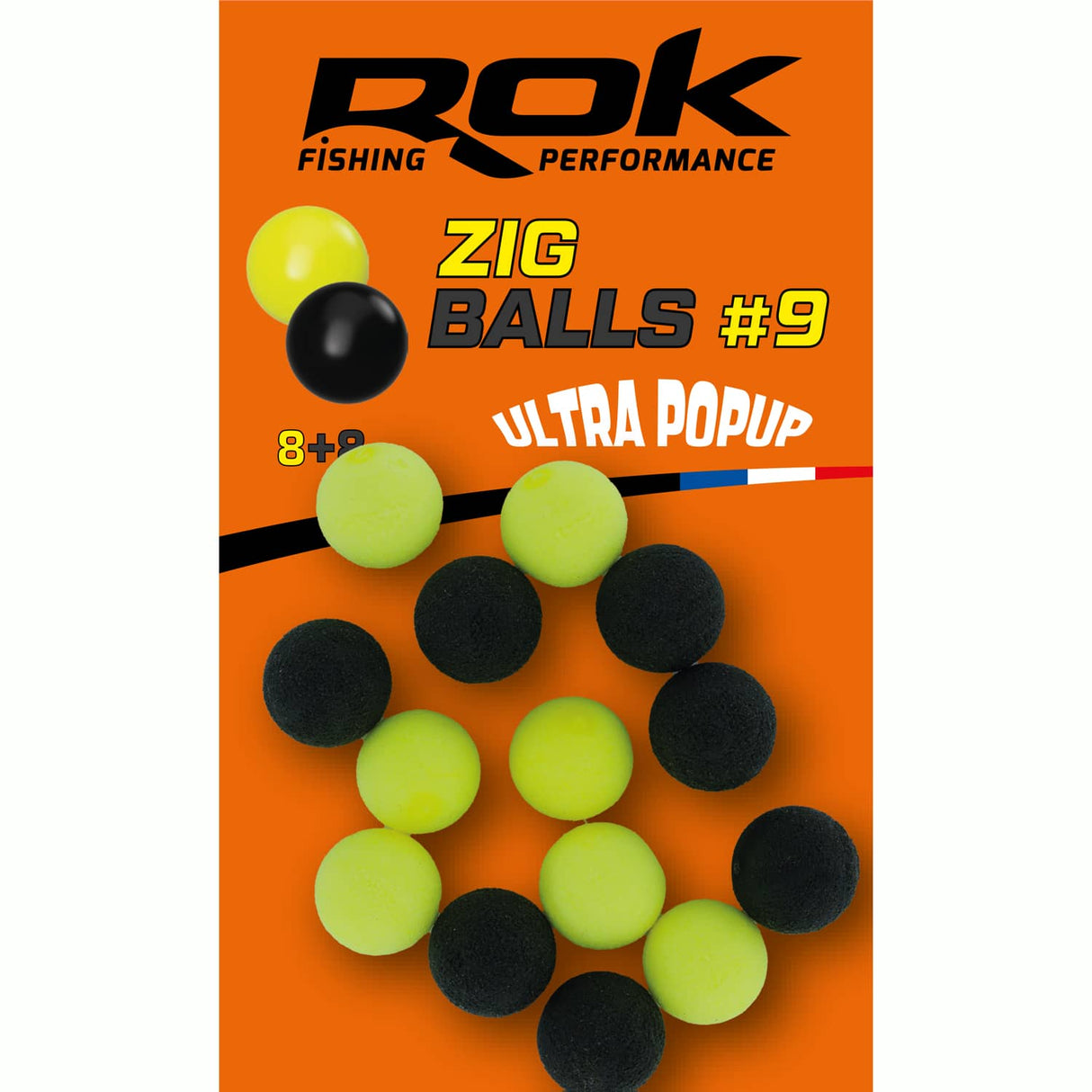 Floating boilie Rok Fishing Zig Ball Yellow/Black 9