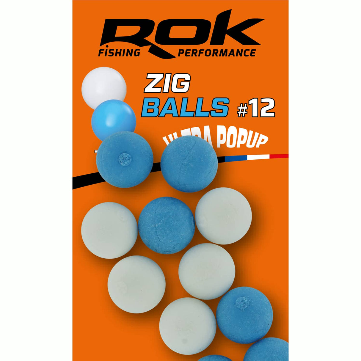Floating boilie Rok Fishing Zig Ball White/Blue 12