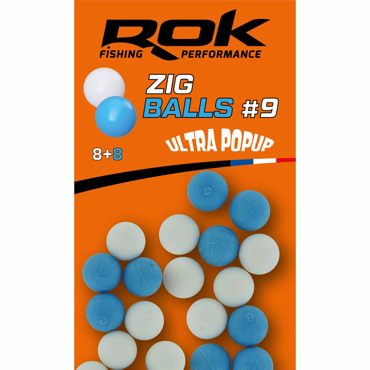 Floating boilie Rok Fishing Zig Ball White/Blue 9