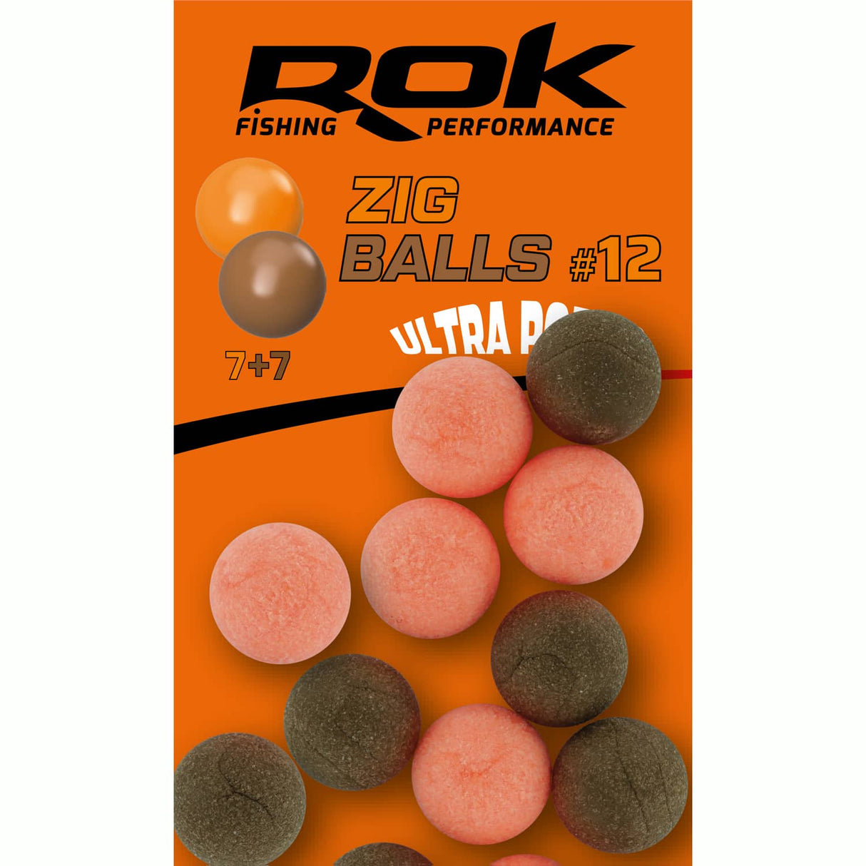 Floating boilie Rok Fishing Zig Ball Orange/Brown 12