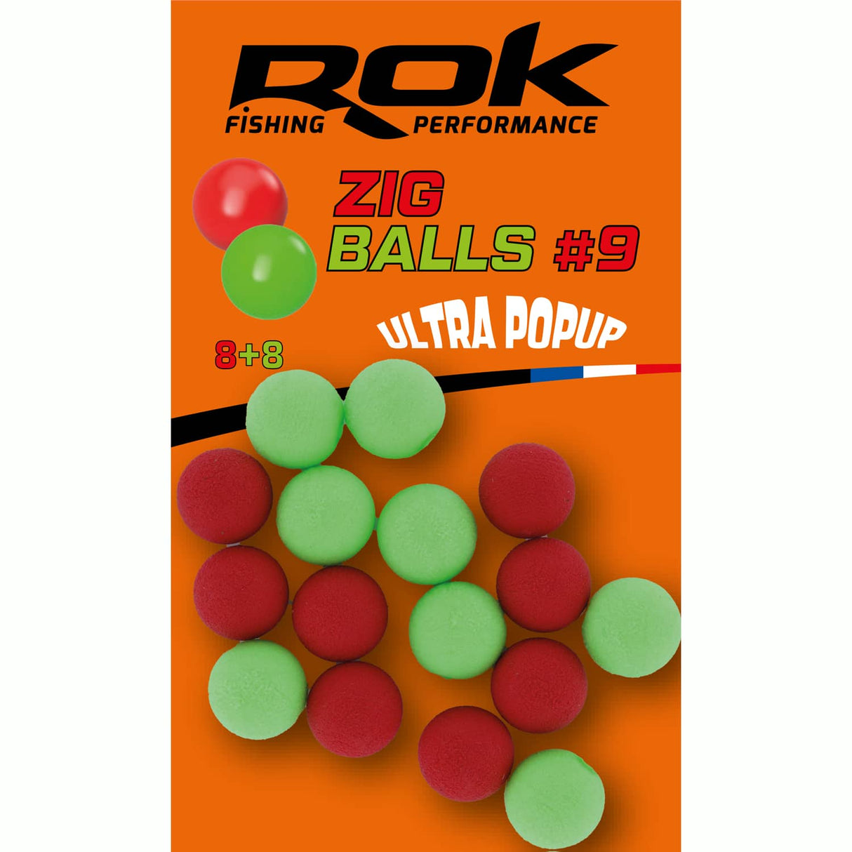 Floating boilie Rok Fishing Zig Ball Red/Green 9