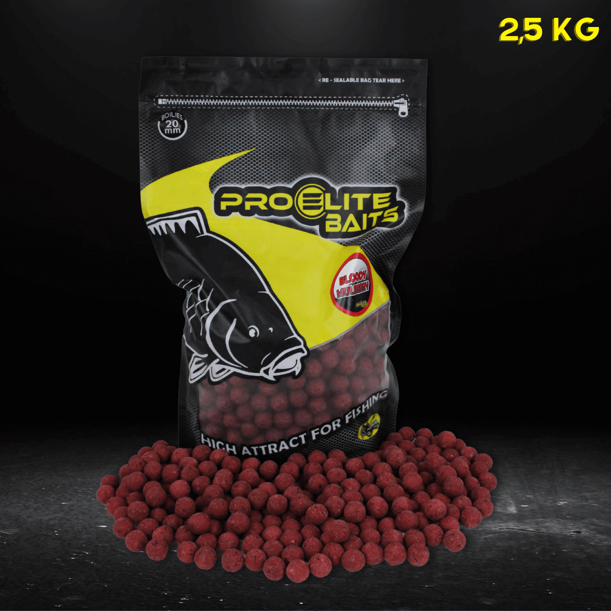 Boilies Pro Elite Baits Bloody Mulberry 20 mm 2.5 Kg