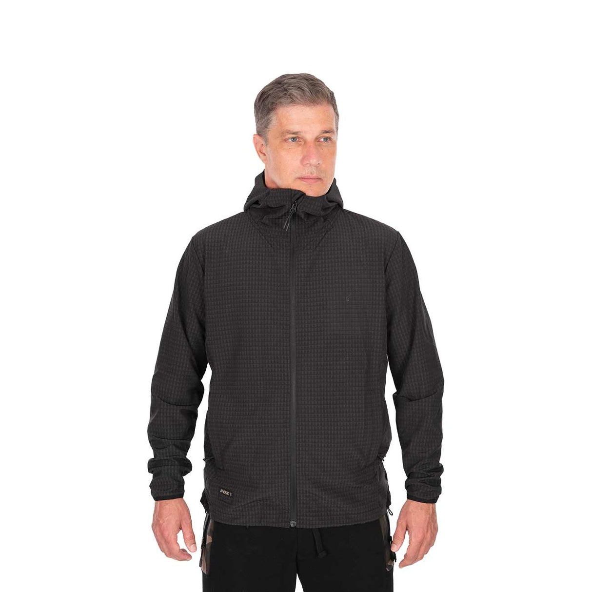 Jacket Fox Premium Mid Layer Black with hood