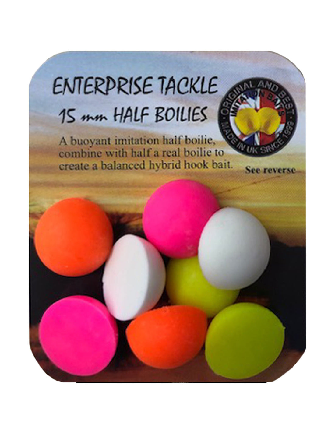 Half Boilies Enterprise White and Mixed Colors Fluor 15 mm