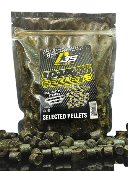 Mix Pellets Liquid Peralbaits Black Fish 14-20 mm