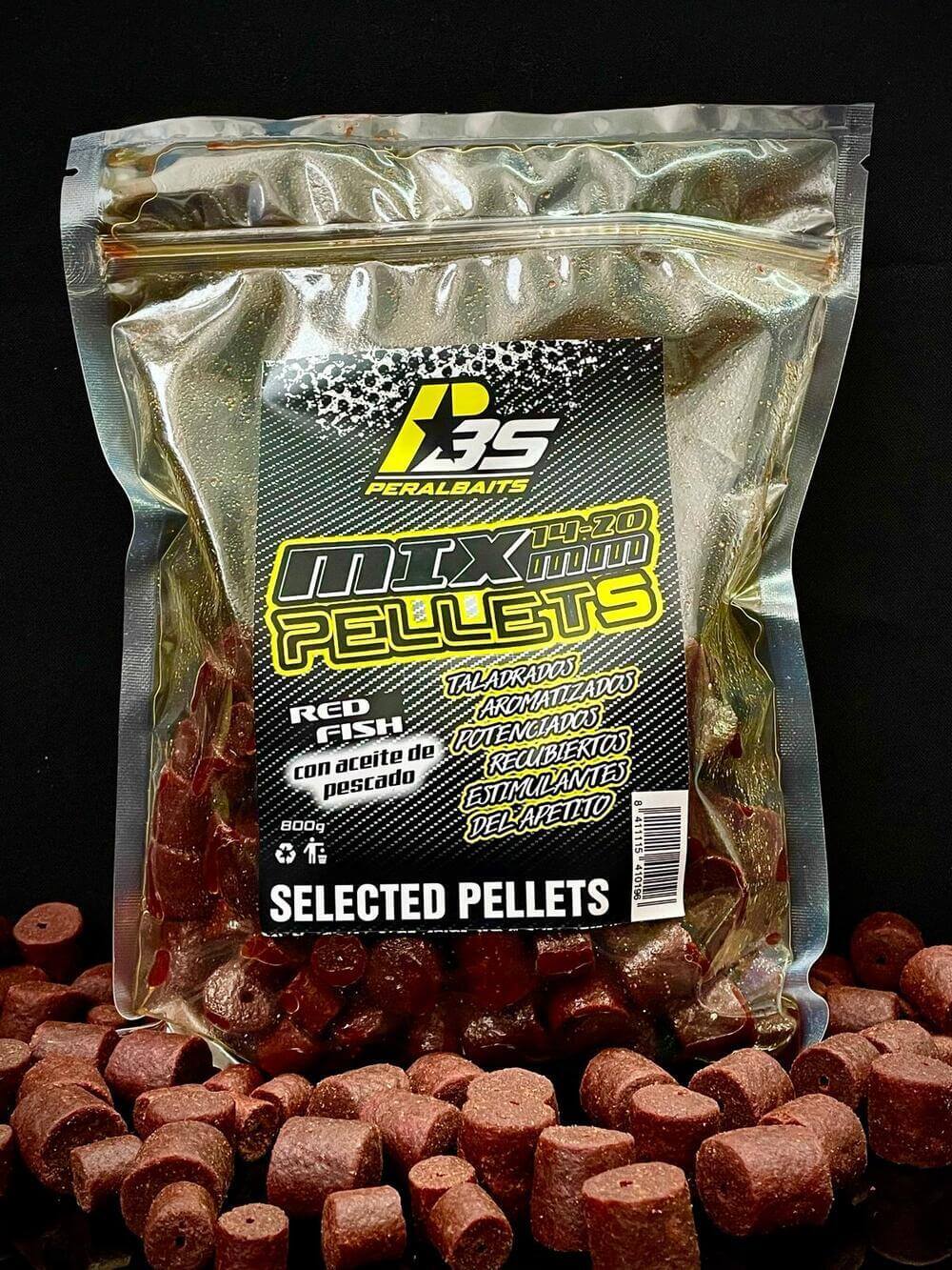 Mix Pellets Liquid Peralbaits Red Fish 14-20 mm