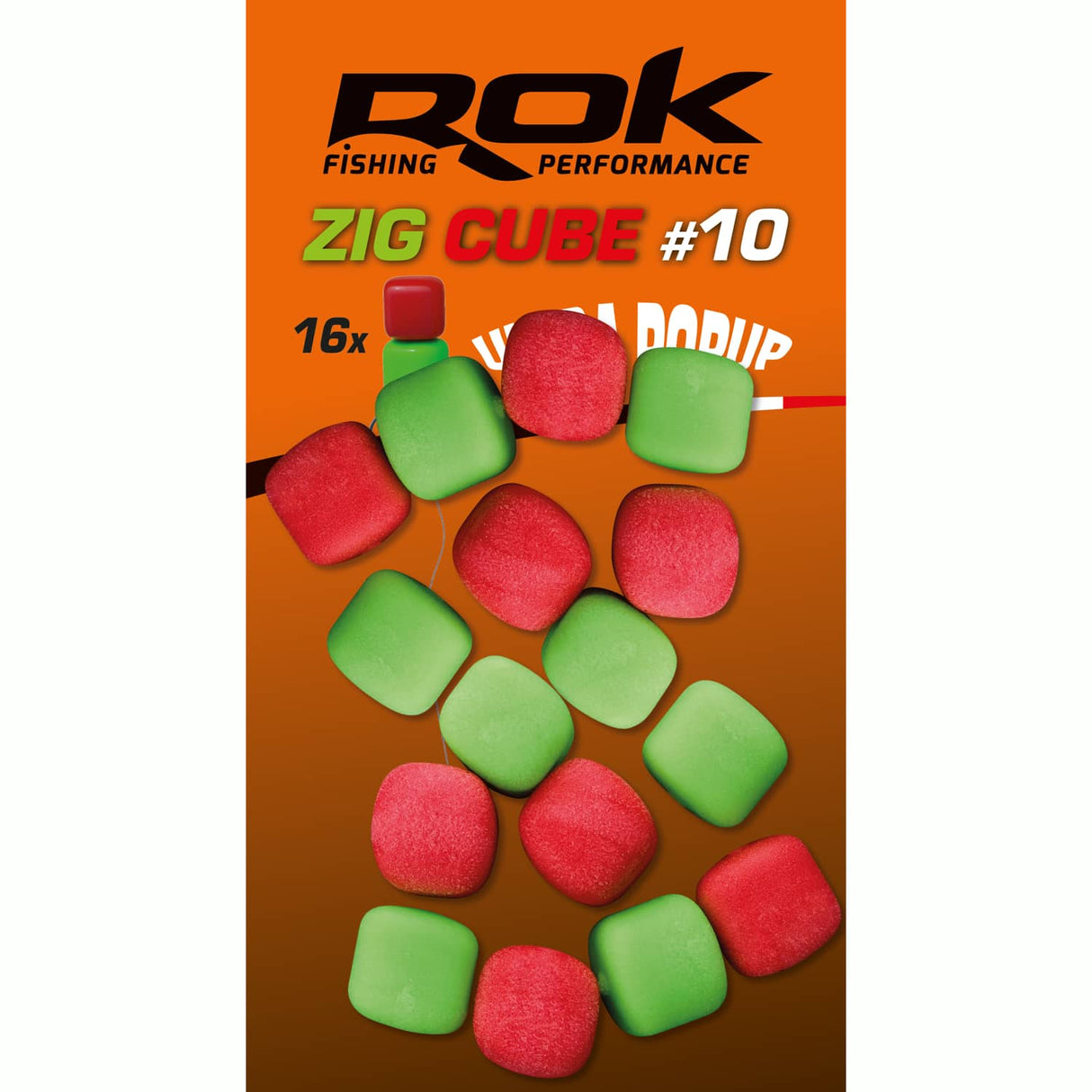Pop up Zig Cube Rok Fishing Red/Green 10