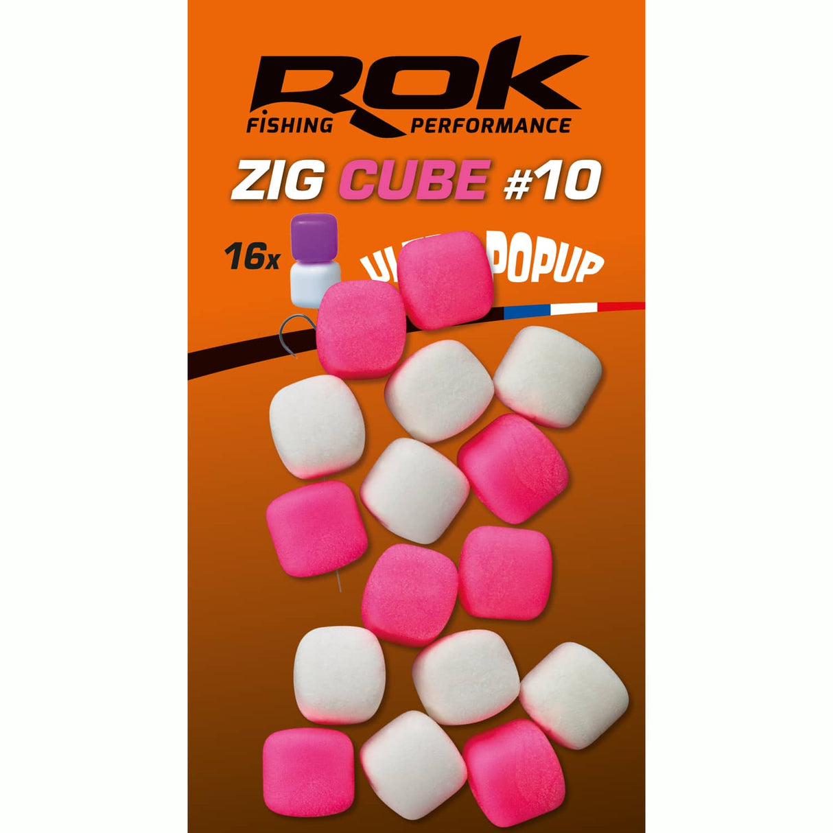 Pop up Zig Cube Rok Fishing Pink/White 10