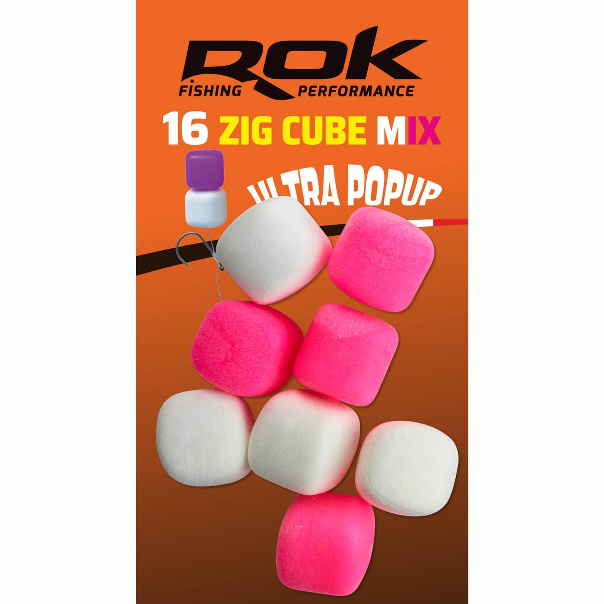 Pop up Zig Cube Rok Fishing Pink/White 12