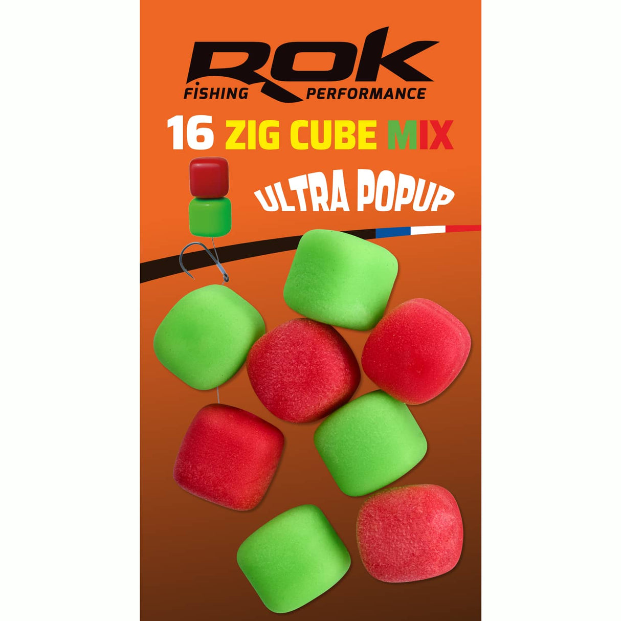 Pop up Zig Cube Rok Fishing Green/Red 12