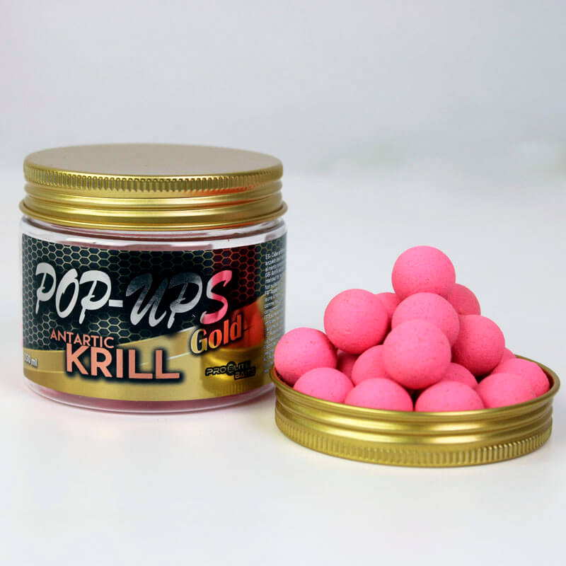 Pop Ups Pro Elite Baits Gold Antartic Krill Rosa 14 mm