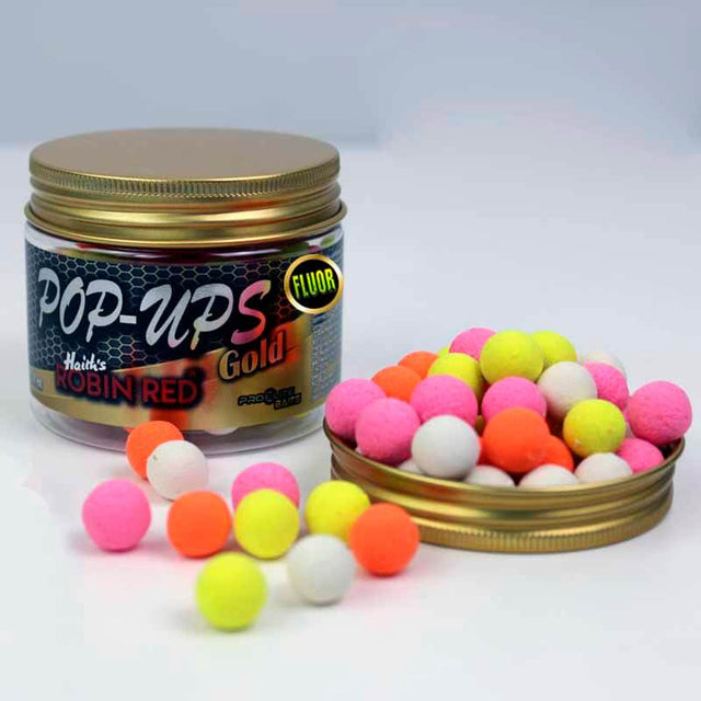 Pop Ups Pro Elite Baits Gold Robin Red Fluoro