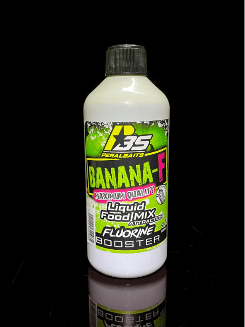 Remojo Booster Fluorine Peralbaits Banana Fresa 500 ml