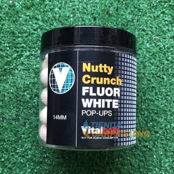 pop ups nutty crunch fluor blanco vitalbaits